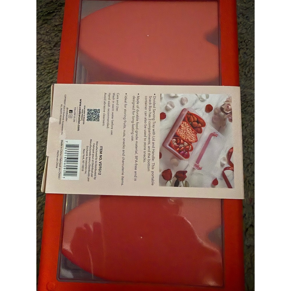 Cook With Color CWC On-the-go Snack Box 3 Compartment Red VDTG12 New - Picture 5 of 5
